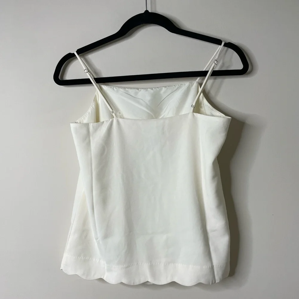 J. Crew Cream Scallop Tank Size 0